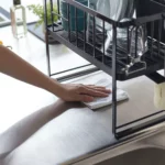 Yamazaki Two-Tier Dish Rack TOWER Black, Detail View 4 | One Horizon