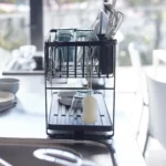 Yamazaki Two-Tier Dish Rack TOWER Black, Detail View 9 | One Horizon