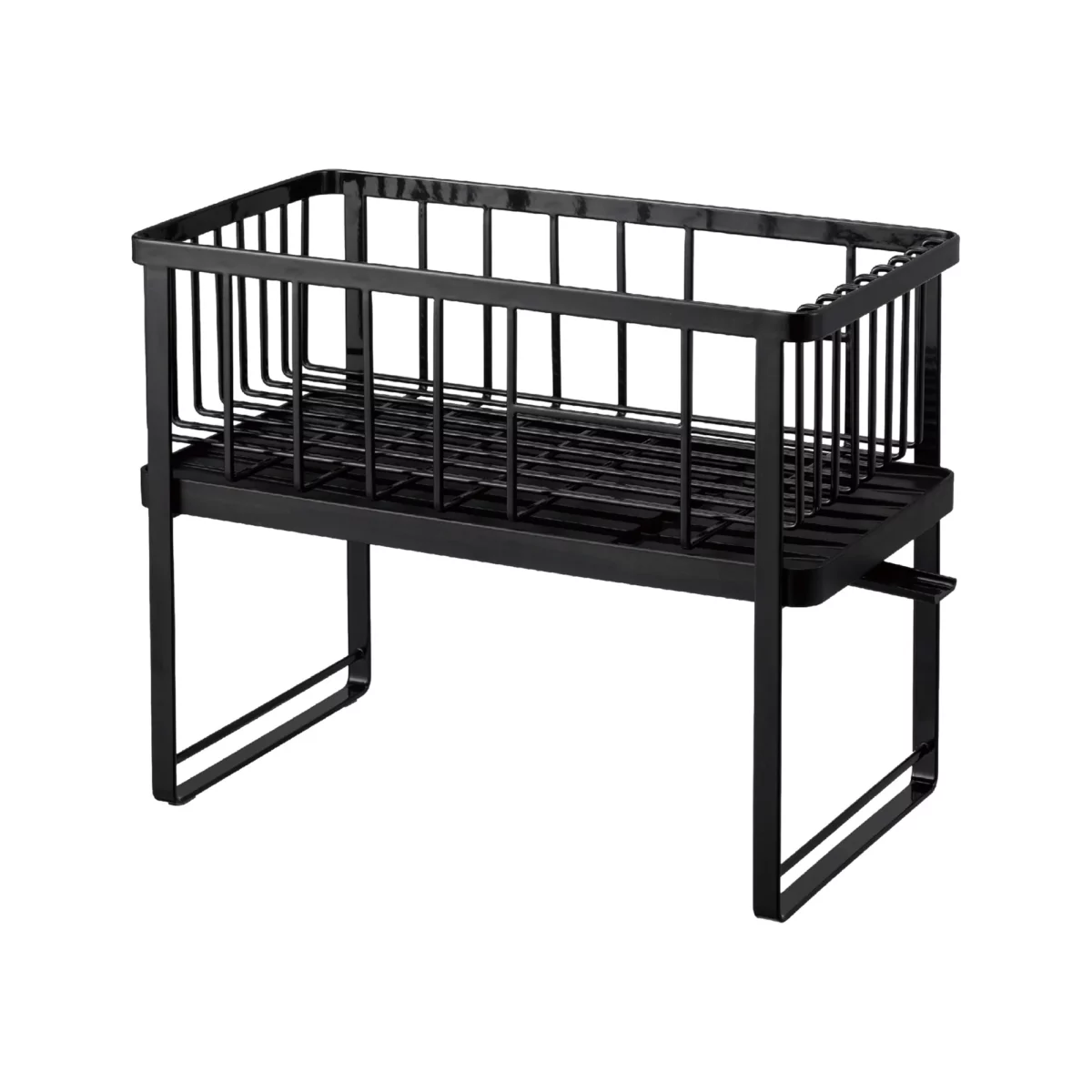 Yamazaki Two-Tier Dish Rack TOWER Black, Detail View 14 | One Horizon