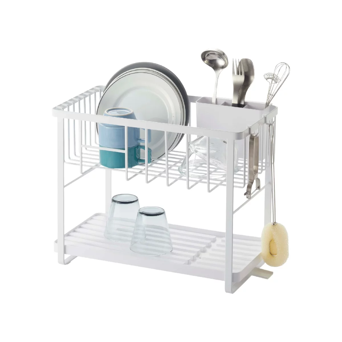 Yamazaki Two-Tier Dish Rack TOWER White | One Horizon