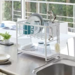 Yamazaki TOWER White Two-Tier Dish Rack, Detail View 2 | One Horizon
