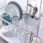Yamazaki Two-Tier Dish Rack TOWER White, Detail View 6 | One Horizon