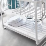 Yamazaki Two-Tier Dish Rack TOWER White, Detail View 7 | One Horizon