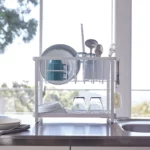 Yamazaki Two-Tier Dish Rack, TOWER White, Detail View 10 | One Horizon
