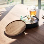 Yamazaki Aufbewahrungsbehälter RIN flach Schwarz, Detailansicht 2 | One Horizon