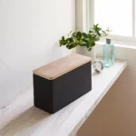Boîte de rangement Yamazaki RIN noire, vue détaillée 2 | One Horizon