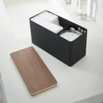 Boîte de rangement Yamazaki RIN noire, vue détaillée 6 | One Horizon