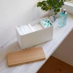Boîte de rangement Yamazaki RIN blanche, vue détaillée 4 | One Horizon