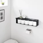 Yamazaki TOWER Black Wall-Mounted Storage Box, Detail View 2 | One Horizon