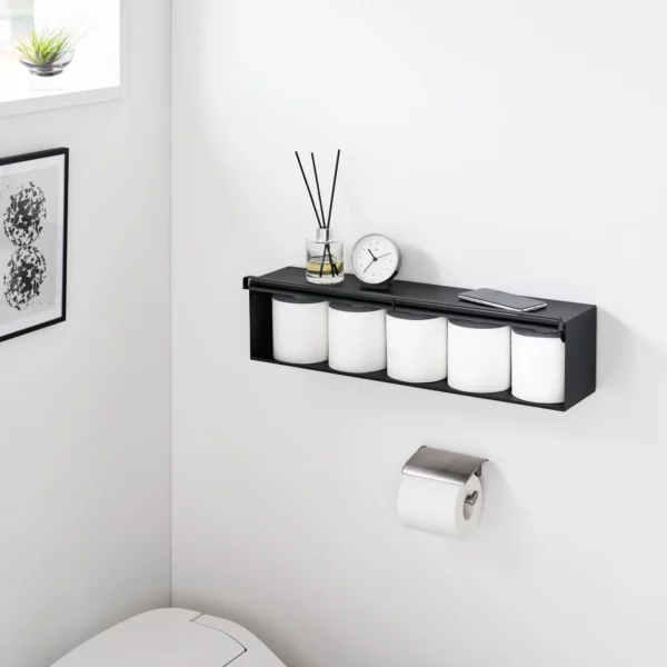 Yamazaki Aufbewahrungsbox mit Wandbefestigung TOWER Schwarz, Detailansicht 2 | One Horizon