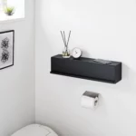 Yamazaki TOWER Black Wall-Mounted Storage Box, Detail View 3 | One Horizon