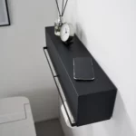 Yamazaki TOWER Black Wall-Mounted Storage Box, Detail View 6 | One Horizon