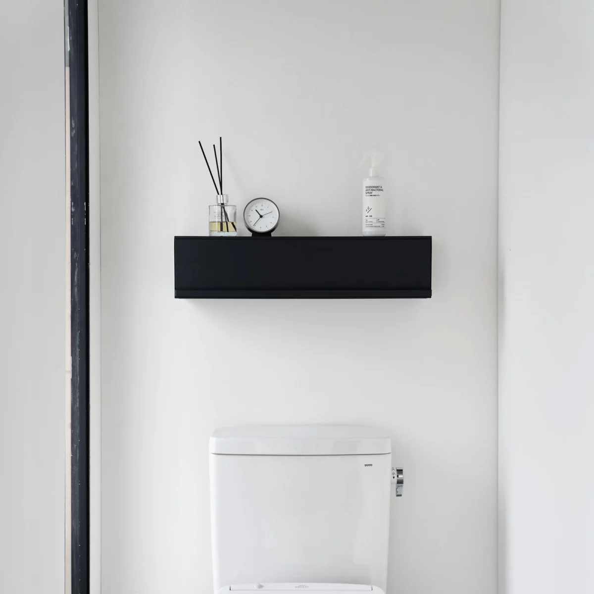 Yamazaki TOWER Black Wall-Mounted Storage Box, Detail View 8 | One Horizon