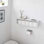 Yamazaki TOWER White Wall-Mounted Storage Box, Detail View 2 | One Horizon
