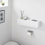 Yamazaki TOWER White Wall-Mounted Storage Box, Detail View 3 | One Horizon