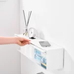 Yamazaki TOWER White Wall-Mounted Storage Box, Detail View 5 | One Horizon