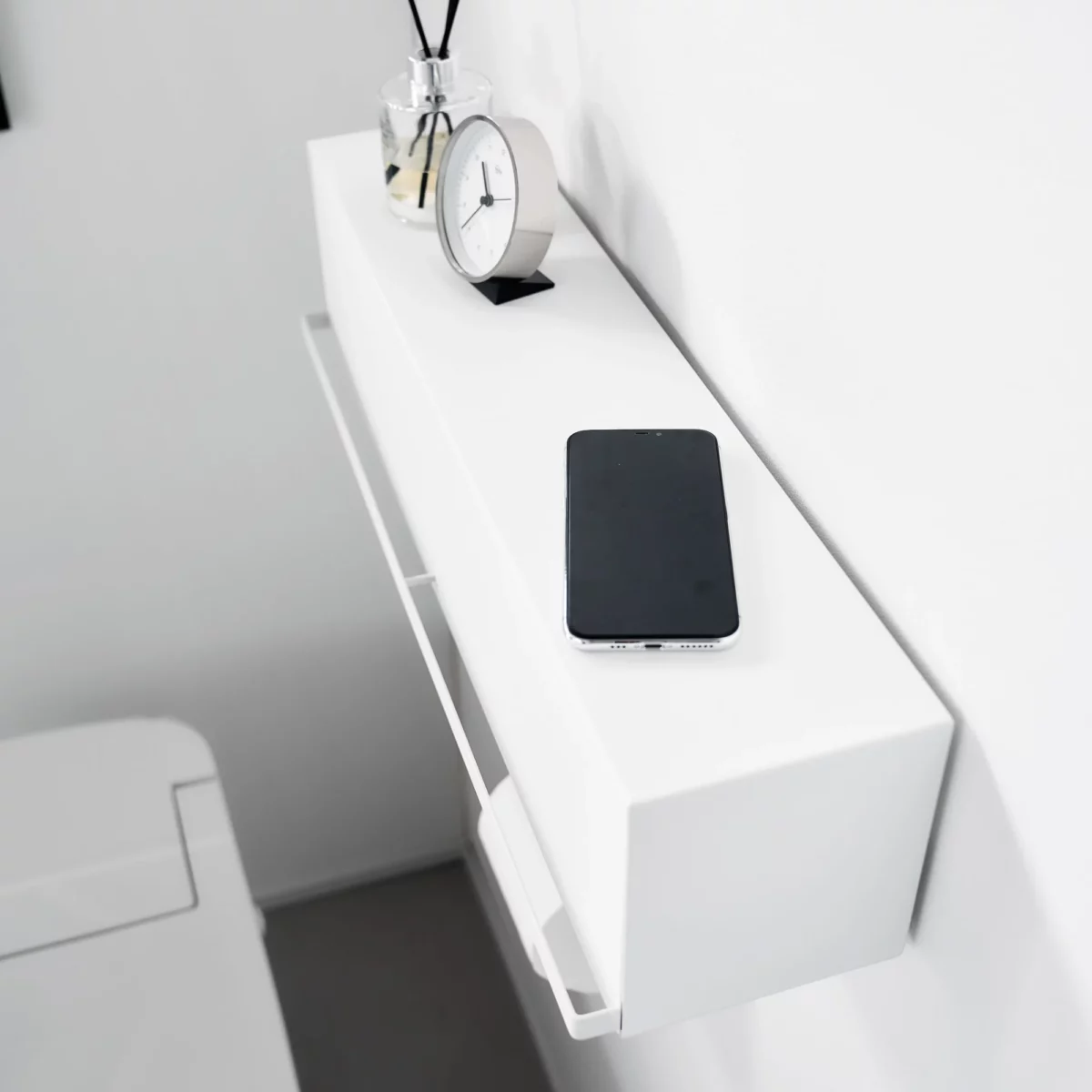 Yamazaki TOWER White Wall-Mounted Storage Box, Detail View 6 | One Horizon