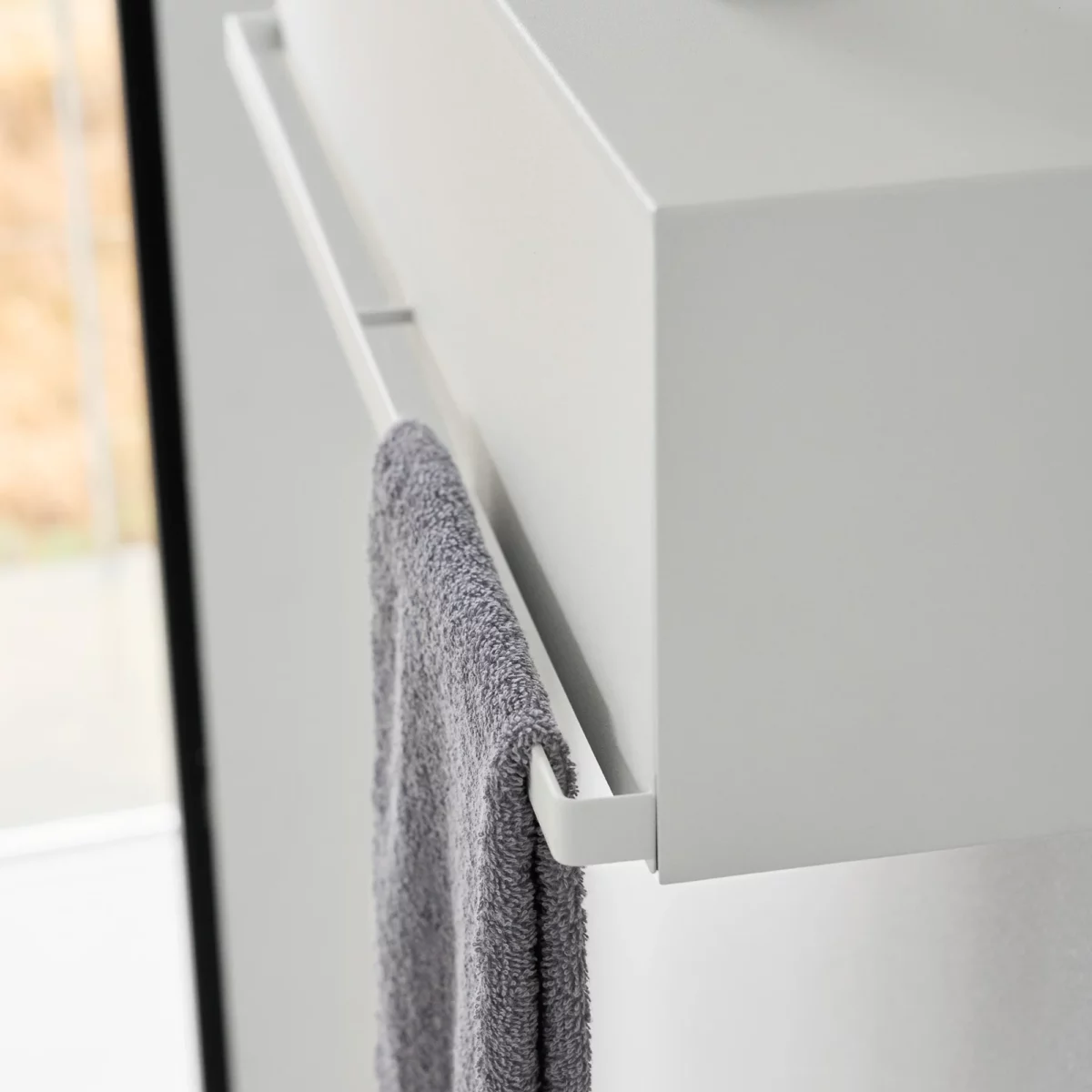 Yamazaki TOWER White Wall-Mounted Storage Box, Detail View 7 | One Horizon