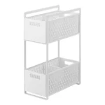 Paniers de rangement avec support TOWER Blanc