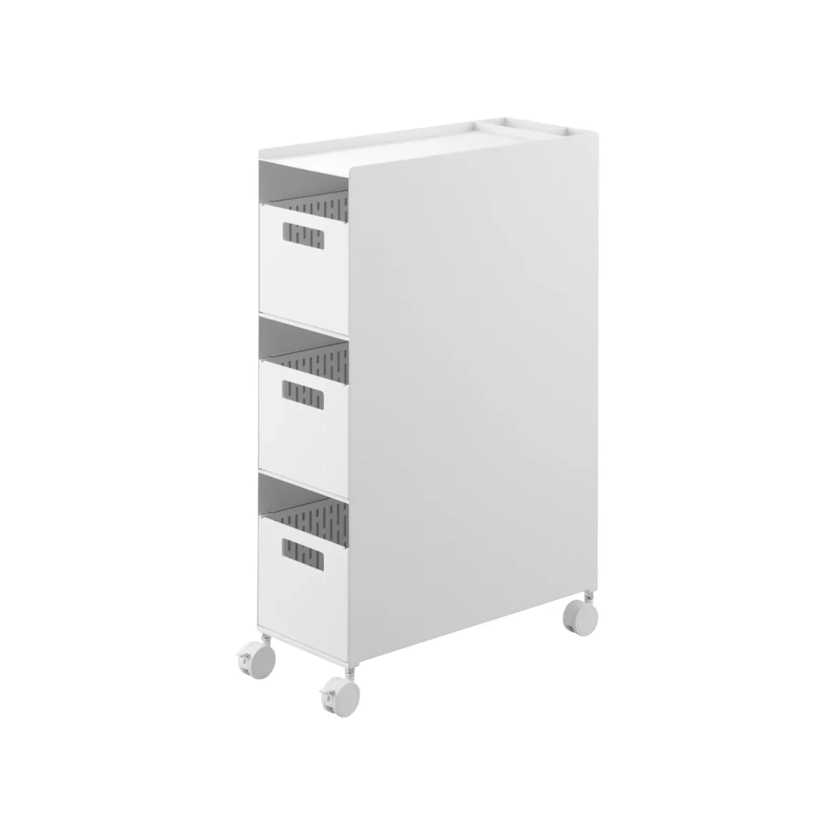 Étagère de rangement à 3 niveaux TOWER avec paniers Blanc