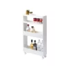 Yamazaki TOWER Narrow 4-Tier Storage Cart, White | One Horizon