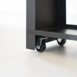 Yamazaki TOWER Pull-Out Shelving Unit with Wooden Shelf, Black, Detail View 7 | One Horizon