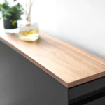 Yamazaki TOWER Pull-Out Shelving Unit with Wooden Shelf, Black, Detail View 9 | One Horizon