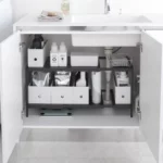 Yamazaki TOWER Extendable Shelf, Black, Detail View 5 | One Horizon