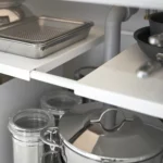 Yamazaki TOWER Extendable Shelf, White, Detail View 4 | One Horizon
