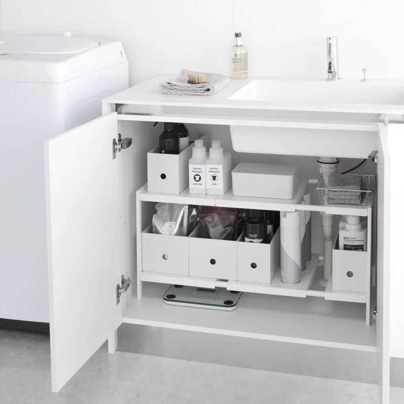 Yamazaki TOWER White Pull-Out Shelf, Detail View 11 | One Horizon