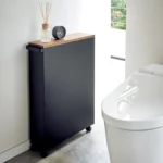 Chariot de salle de bain Yamazaki TOWER semi-fermé, noir, vue détaillée 2 | One Horizon