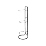 Yamazaki FRAME Ball Stand in Black, empty with three rings on a white background