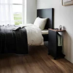 Yamazaki TOWER Side Table with Casters, Black, Detail View 5 | One Horizon