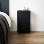 Yamazaki TOWER Side Table with Casters, Black, Detail View 7 | One Horizon