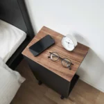 Yamazaki TOWER Side Table with Casters, Black, Detail View 8 | One Horizon