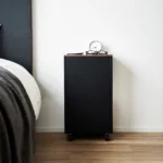 Yamazaki TOWER Side Table with Casters, Black, Detail View 12 | One Horizon