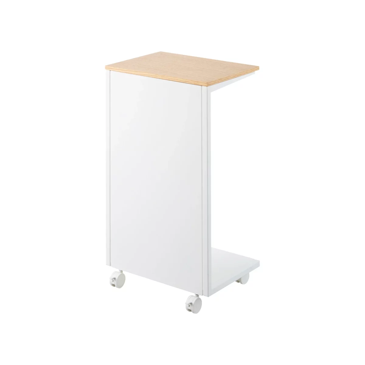 Yamazaki TOWER Side Table with Casters, White | One Horizon