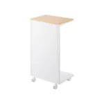 Yamazaki TOWER Side Table with Casters, White | One Horizon