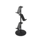 Yamazaki SMART 3-Tier Controller Stand in Black, isolated on a white background