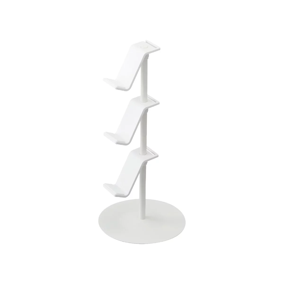 Yamazaki SMART 3-Tier Controller Stand in White, isolated on a white background
