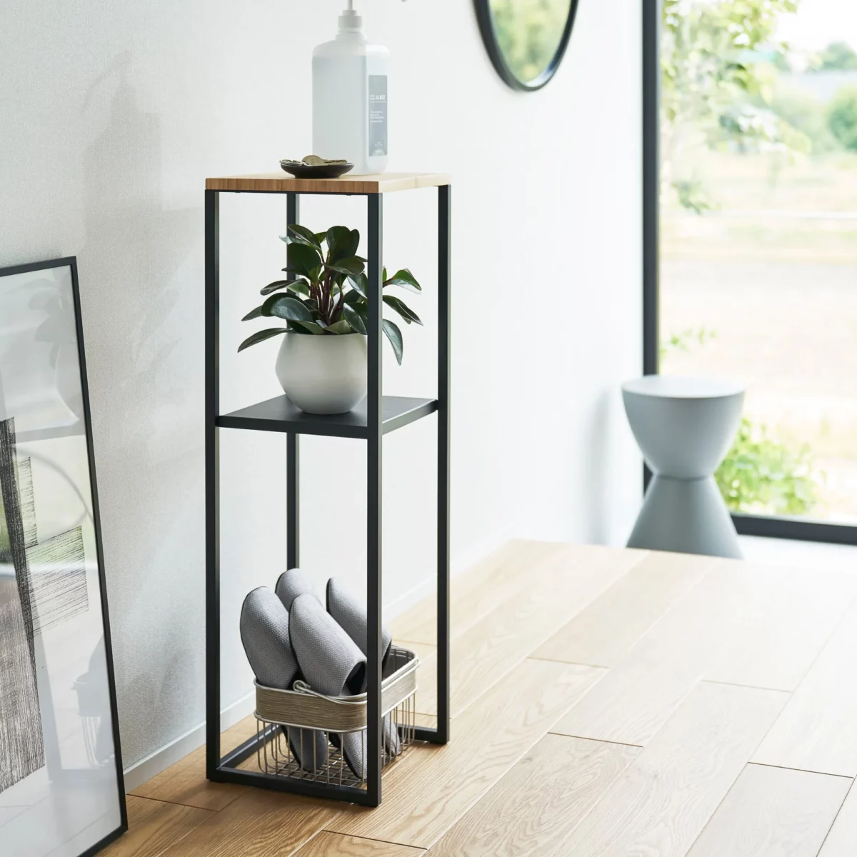 Yamazaki TOWER Decorative Shelf, Black, Detail View 5 | One Horizon