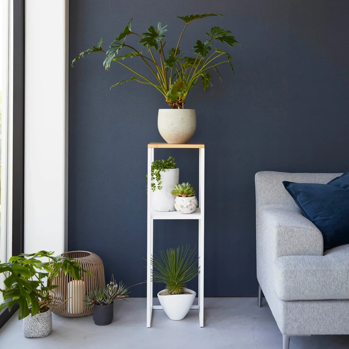 Yamazaki TOWER Decorative Shelf, White, Detail View 2 | One Horizon