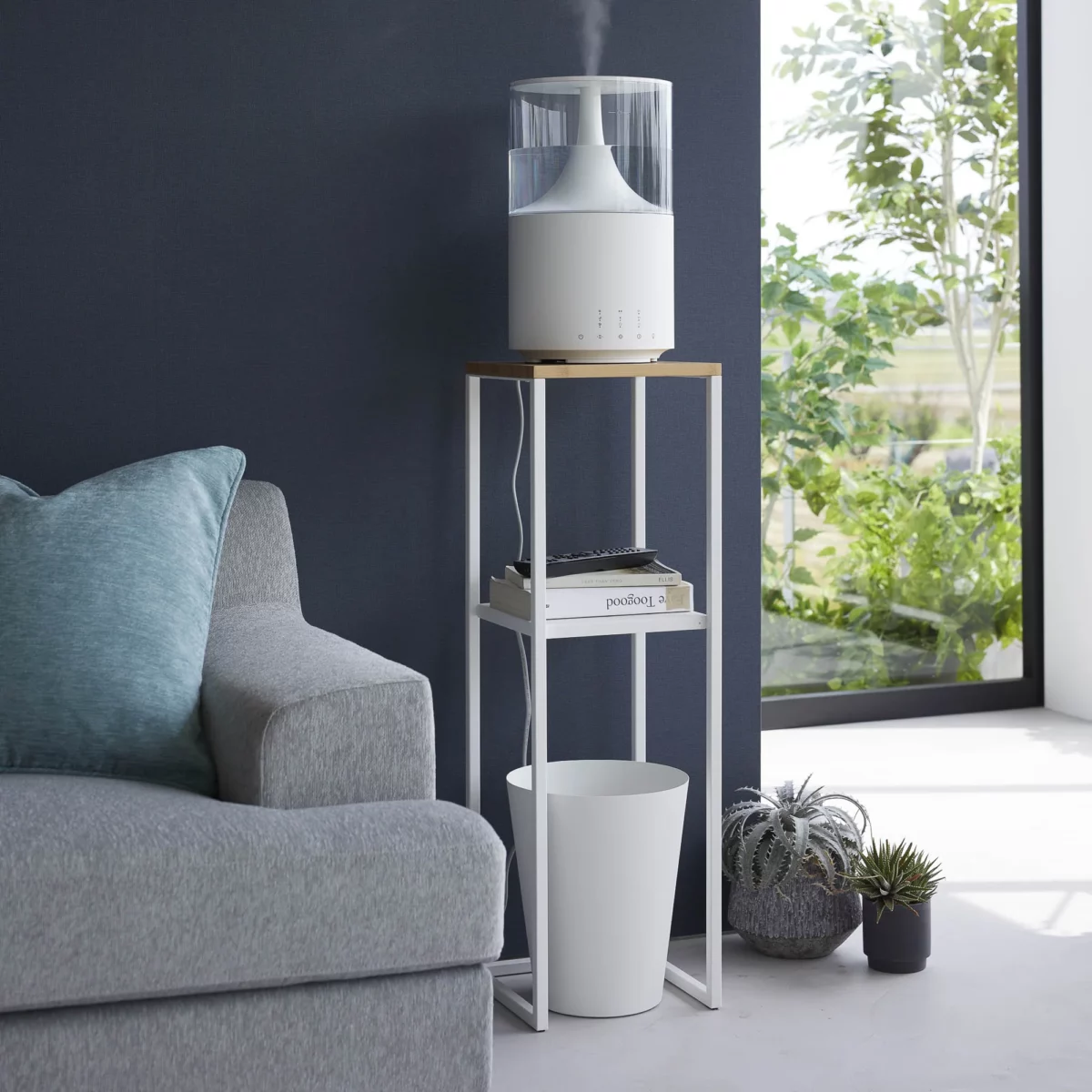 Yamazaki TOWER Decorative Shelf, White, Detail View 3 | One Horizon