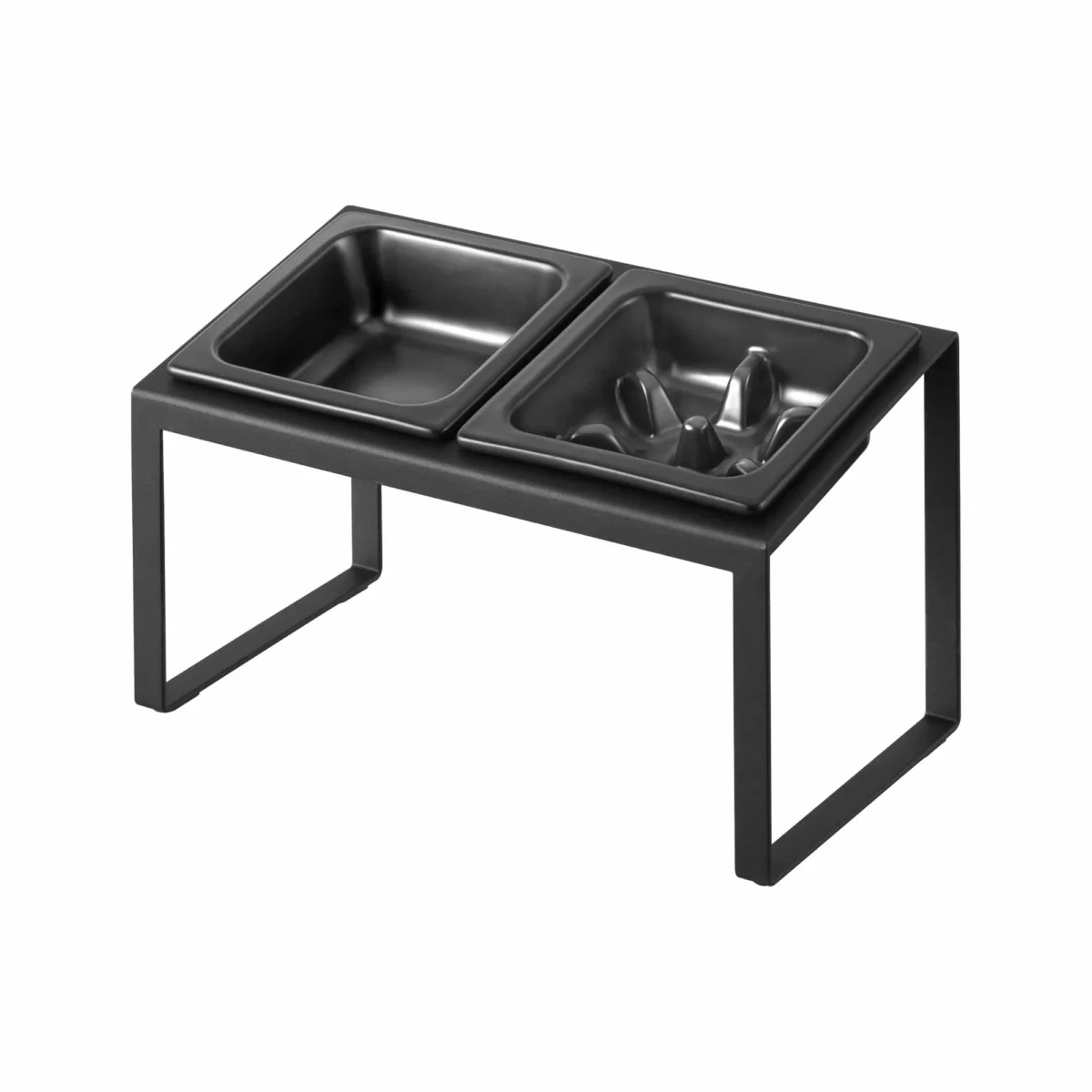 Yamazaki Futternapf-Set NOOKS mit Ständer Schwarz | One Horizon
