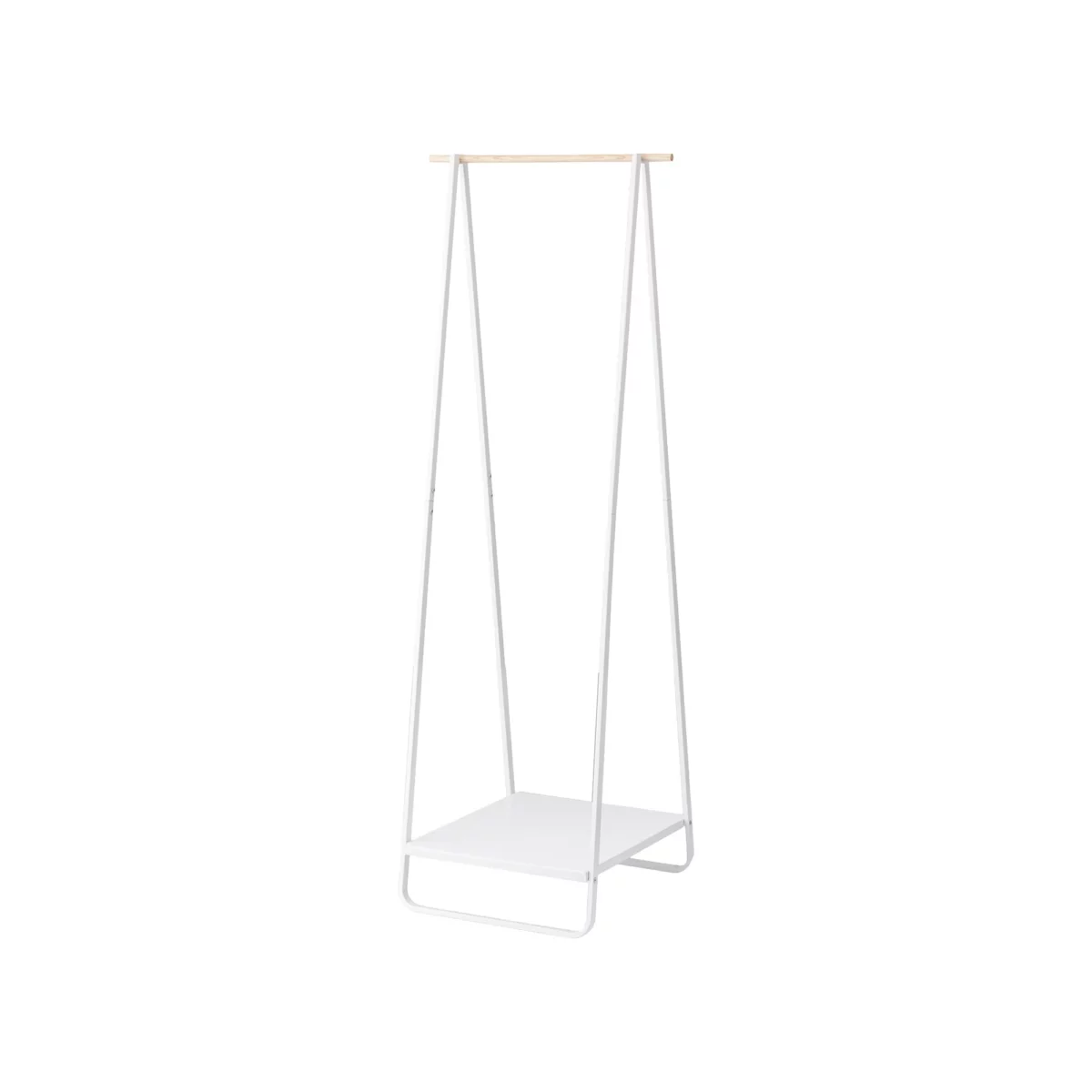 Yamazaki Garderobe TOWER mit Ablage in Weiss, leer mit unterer Ablage freigestellt