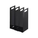 Yamazaki TOWER Towel Storage, 2-Piece Set in Black, two pieces connected, shown on a white background