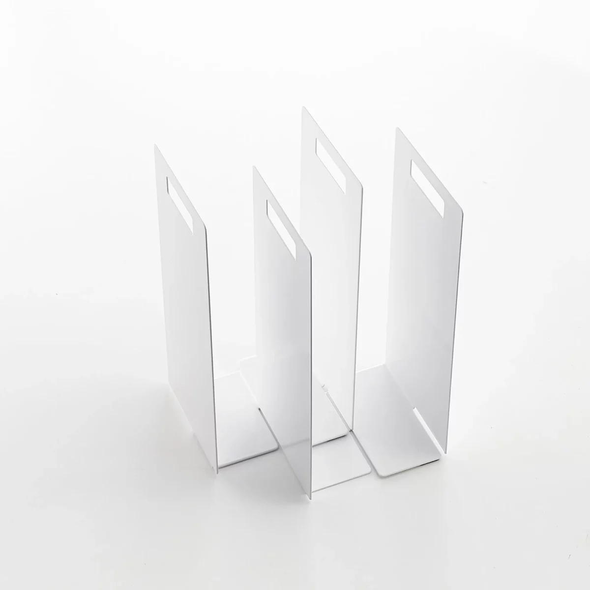 Yamazaki TOWER Towel Storage, Set of 2 in White; both pieces shown individually on a white background