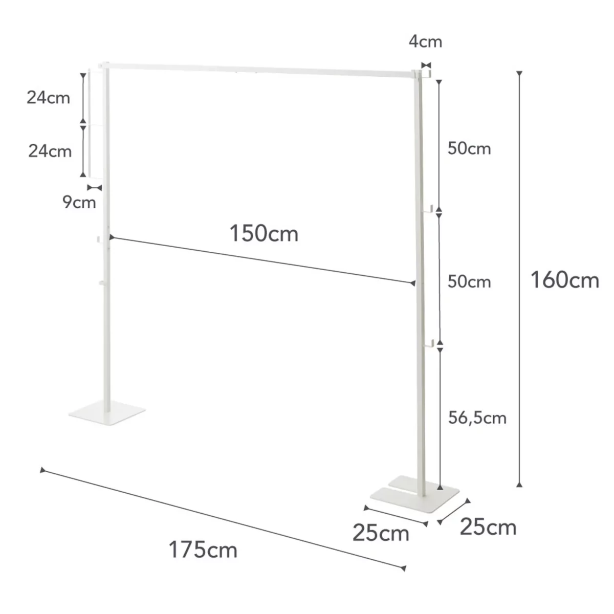 Yamazaki Zusammenklappbarer Wäsche- & Kleiderständer TOWER Weiss, Detailansicht 6 | One Horizon