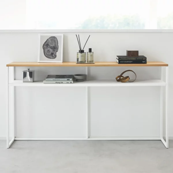 Yamazaki Konsolentisch mit Regal TOWER Weiss, Detailansicht 2 | One Horizon