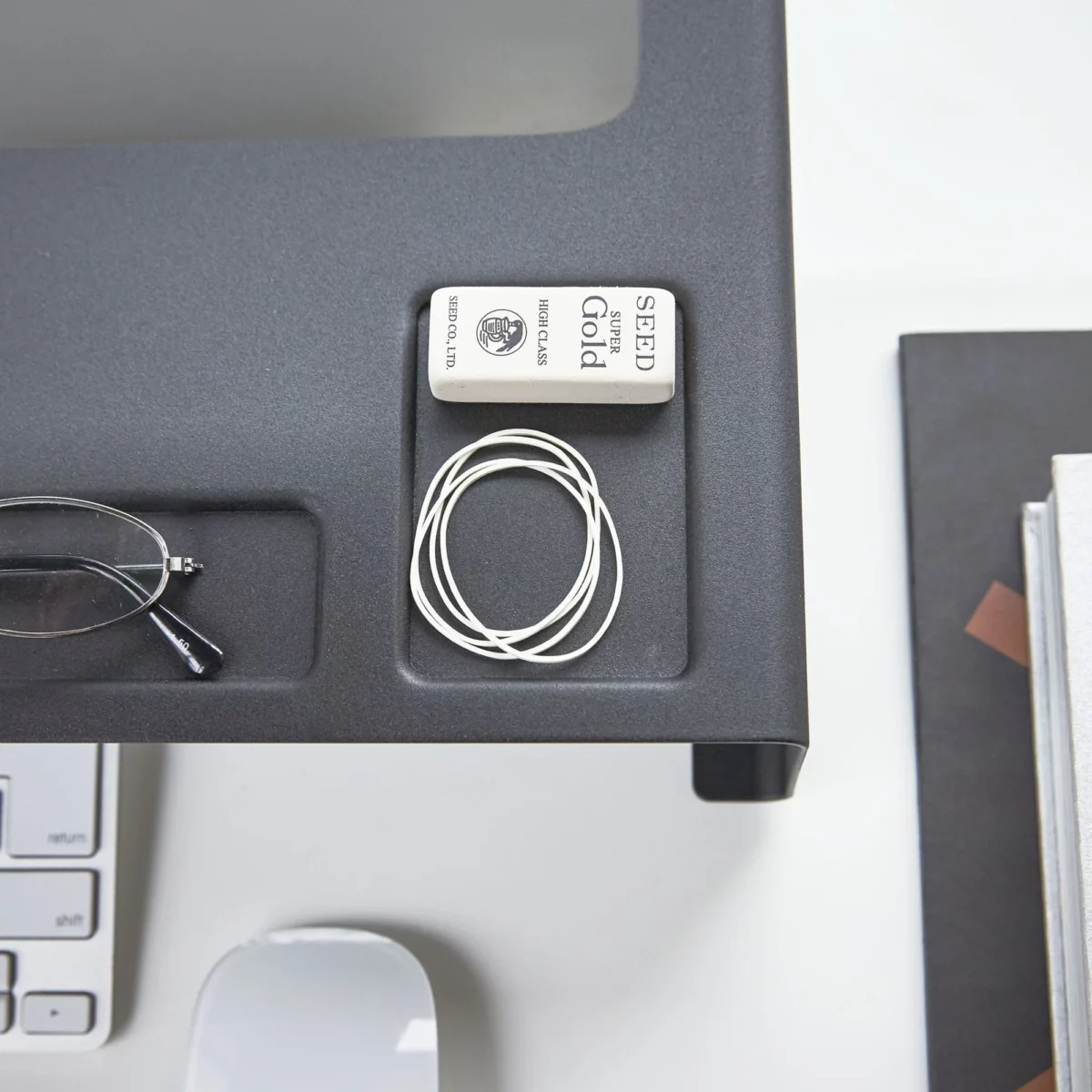 Yamazaki TOWER Monitor Stand, Black, Detail View 4 | One Horizon